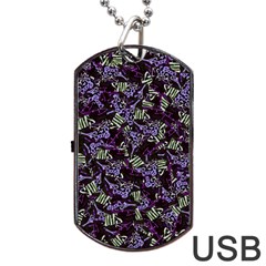 Abstract Collage Random Pattern Dog Tag Usb Flash (two Sides) by dflcprintsclothing