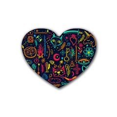 Sketch Graphic Illustration Rubber Coaster (heart)