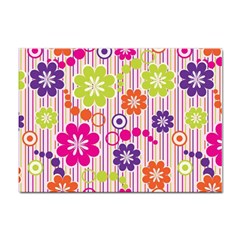 Multicolored Floral Wallpaper Pattern Background Texture Surface Sticker A4 (100 Pack) by danenraven