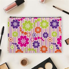 Multicolored Floral Wallpaper Pattern Background Texture Surface Cosmetic Bag (large) by danenraven