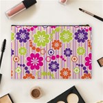 Multicolored Floral Wallpaper Pattern Background Texture Surface Cosmetic Bag (Large) Back