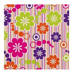 Multicolored Floral Wallpaper Pattern Background Texture Surface Banner And Sign 4  X 4 