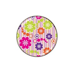 Multicolored Floral Wallpaper Pattern Background Texture Surface Hat Clip Ball Marker by danenraven