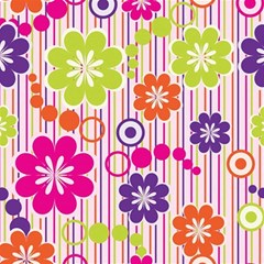 Multicolored Floral Wallpaper Pattern Background Texture Surface Play Mat (rectangle)