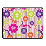 Multicolored Floral Wallpaper Pattern Background Texture Surface Double Sided Fleece Blanket (Small)  45 x34  Blanket Front