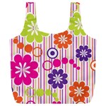 Multicolored Floral Wallpaper Pattern Background Texture Surface Full Print Recycle Bag (XXXL) Back