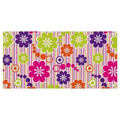 Multicolored Floral Wallpaper Pattern Background Texture Surface Banner And Sign 4  X 2 