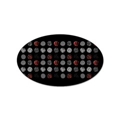 Black And Multicolored Polka Dot Wallpaper Artwork Digital Art Sticker (oval) by danenraven