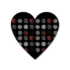 Black And Multicolored Polka Dot Wallpaper Artwork Digital Art Heart Magnet by danenraven