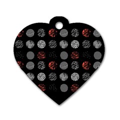 Black And Multicolored Polka Dot Wallpaper Artwork Digital Art Dog Tag Heart (one Side) by danenraven