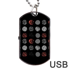 Black And Multicolored Polka Dot Wallpaper Artwork Digital Art Dog Tag Usb Flash (one Side) by danenraven