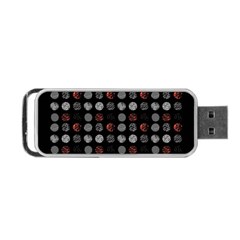 Black And Multicolored Polka Dot Wallpaper Artwork Digital Art Portable Usb Flash (one Side) by danenraven