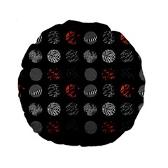 Black And Multicolored Polka Dot Wallpaper Artwork Digital Art Standard 15  Premium Round Cushions by danenraven