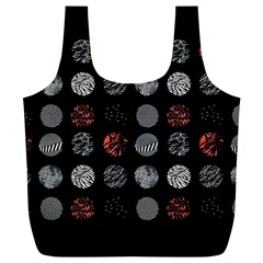 Black And Multicolored Polka Dot Wallpaper Artwork Digital Art Full Print Recycle Bag (xl) by danenraven