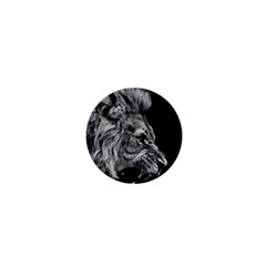 Roar Angry Male Lion Black 1  Mini Buttons by danenraven