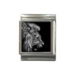 Roar Angry Male Lion Black Italian Charm (13mm) by danenraven