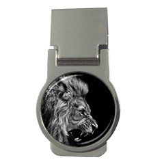 Roar Angry Male Lion Black Money Clips (round)  by danenraven