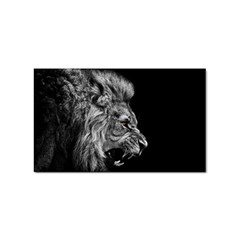 Roar Angry Male Lion Black Sticker Rectangular (100 Pack) by danenraven