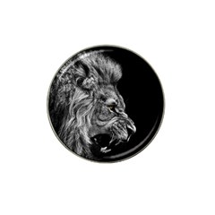 Roar Angry Male Lion Black Hat Clip Ball Marker (4 Pack) by danenraven