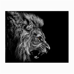 Roar Angry Male Lion Black Small Glasses Cloth by danenraven