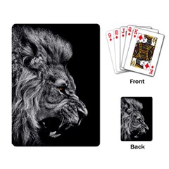 Roar Angry Male Lion Black Playing Cards Single Design (rectangle)