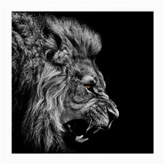 Roar Angry Male Lion Black Medium Glasses Cloth (2 Sides) by danenraven