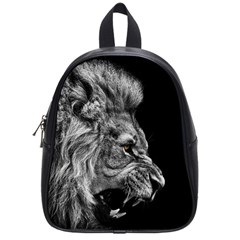 Roar Angry Male Lion Black School Bag (small) by danenraven