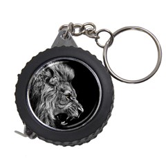 Roar Angry Male Lion Black Measuring Tape by danenraven