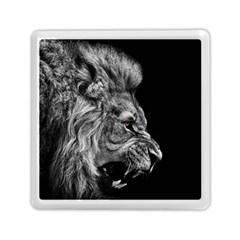 Roar Angry Male Lion Black Memory Card Reader (square) by danenraven