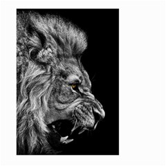 Roar Angry Male Lion Black Large Garden Flag (two Sides) by danenraven