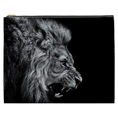 Roar Angry Male Lion Black Cosmetic Bag (xxxl) by danenraven