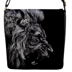 Roar Angry Male Lion Black Flap Closure Messenger Bag (s) by danenraven