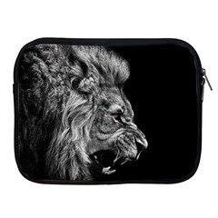 Roar Angry Male Lion Black Apple Ipad 2/3/4 Zipper Cases by danenraven