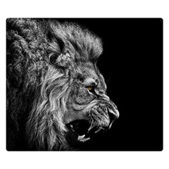 Roar Angry Male Lion Black Double Sided Flano Blanket (small)  by danenraven