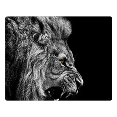 Roar Angry Male Lion Black Double Sided Flano Blanket (large)  by danenraven