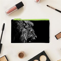 Roar Angry Male Lion Black Cosmetic Bag (xs) by danenraven