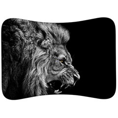 Roar Angry Male Lion Black Velour Seat Head Rest Cushion by danenraven