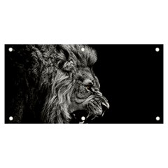 Roar Angry Male Lion Black Banner And Sign 6  X 3 