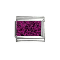 Pink And Black Logo Illustration Italian Charm (9mm)