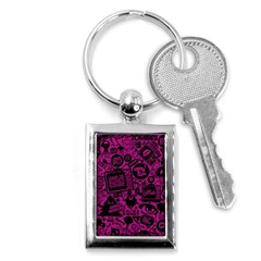 Pink And Black Logo Illustration Key Chain (rectangle) by danenraven