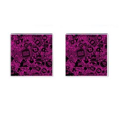 Pink And Black Logo Illustration Cufflinks (square) by danenraven