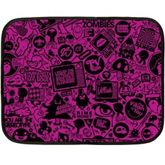 Pink And Black Logo Illustration Fleece Blanket (mini) by danenraven