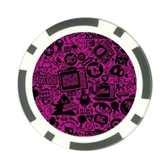 Pink And Black Logo Illustration Poker Chip Card Guard (10 Pack) by danenraven