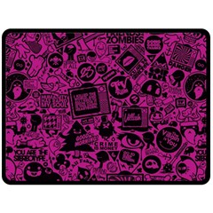 Pink And Black Logo Illustration Fleece Blanket (large)  by danenraven