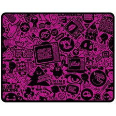 Pink And Black Logo Illustration Fleece Blanket (medium)  by danenraven