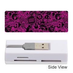 Pink And Black Logo Illustration Memory Card Reader (stick) by danenraven