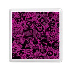 Pink And Black Logo Illustration Memory Card Reader (square) by danenraven