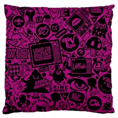 Pink And Black Logo Illustration Large Cushion Case (one Side) by danenraven