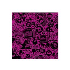 Pink And Black Logo Illustration Satin Bandana Scarf 22  X 22  by danenraven