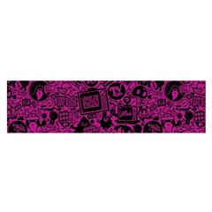 Pink And Black Logo Illustration Oblong Satin Scarf (16  X 60 ) by danenraven